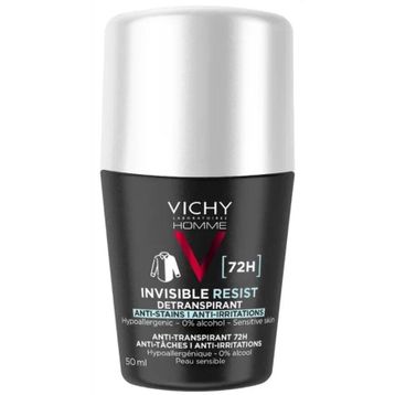 Vichy Homme Invisible Resist 50 ml Beyaz İz Karşıtı Erkek Roll-On Deodorant