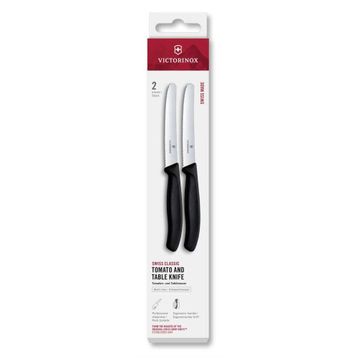 Victorinox 6.7833.B 11 cm Siyah 2'li Tırtıklı Blisterli Domates ve Sofra Bıçağı