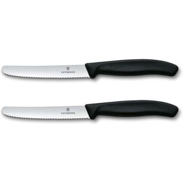 Victorinox 6.7833.B 11 cm Siyah 2'li Tırtıklı Blisterli Domates ve Sofra Bıçağı
