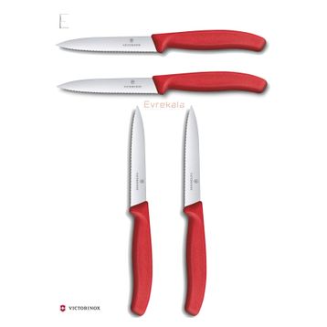 Victorinox Evrekala Kırmızı 10 cm 4'lü Büyük Bıçak Seti