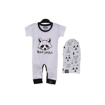 Victory 84783 Raccoon Şapkalı 3-6 Ay Siyah Bebek Tulumu