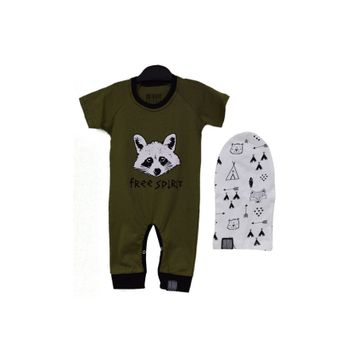 Victory 84783 Raccoon Şapkalı 3-6 Ay Siyah Bebek Tulumu