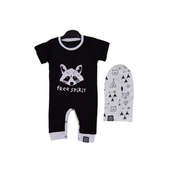 Victory 84783 Raccoon Şapkalı 3-6 Ay Siyah Bebek Tulumu