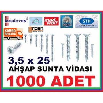 Vida 3.5x25 1000 Adet Sunta Vidası