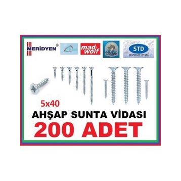 Vida 5x40 200 Adet Sunta Vidası