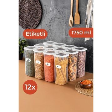 Vienev Etiketli 12 li Sızdırmaz Premium Vakumlu Baharatlık Seti