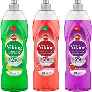 Viking 3x750 ml Misket Limon + Kara İncir + Greyfurt Bulaşık Deterjanı