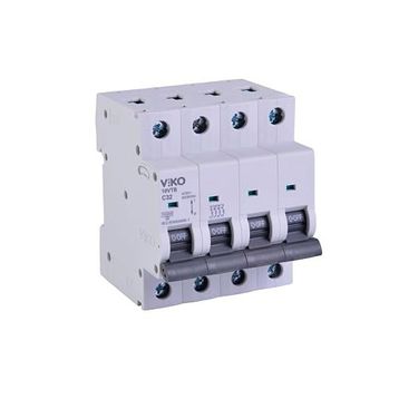 Viko 10Vtb-4C32 Trifaze Nötr Kesmeli 4X32A C Tipi Otomatik Sigorta