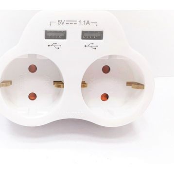 Viko 2A 2'li Topraklı ve USB Çıkışlı Fiş Priz