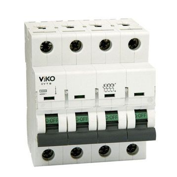 Viko 3VTB-4C40 Trifaze Nötr Kesmeli 4x40 A C Tipi 3 kA Otomatik Sigorta