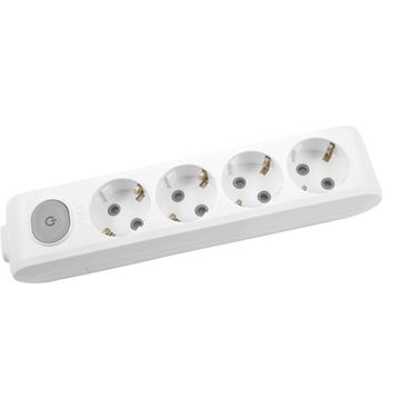 Viko 90117400 Multi-Led Anahtarlı Topraklı Çocuk Korumalı Klemensli BeyazDörtlü Grup Priz