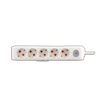 Viko 90117501 Multi-Led Beyaz Anahtarlı Topraklı Kablolu Çocuk Korumalı 1 mt Beşli Grup Priz