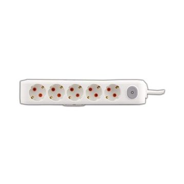 Viko 90117501 Multi-Led Beyaz Anahtarlı Topraklı Kablolu Çocuk Korumalı 1 mt Beşli Grup Priz