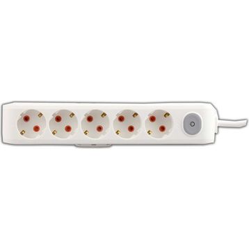 Viko 90117501 Multi-Led Beyaz Anahtarlı Topraklı Kablolu Çocuk Korumalı 1 mt Beşli Grup Priz
