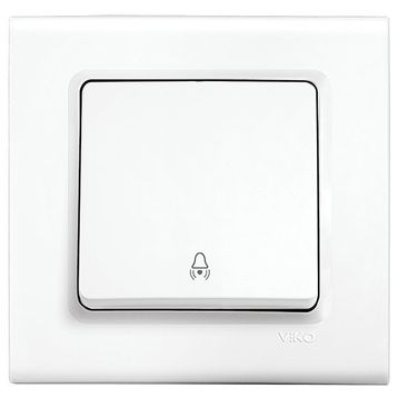 Viko 90440006 Rollina Linnera Çerçeve Hariç Düğme Kapak Mekanizmalı Beyaz Zil Anahtarı