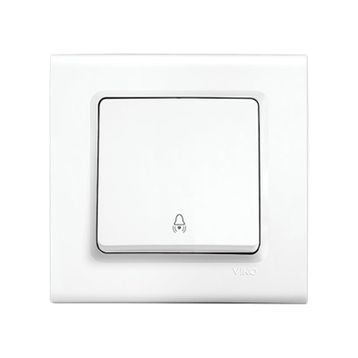 Viko 90440006 Rollina Linnera Çerçeve Hariç Düğme Kapak Mekanizmalı Beyaz Zil Anahtarı