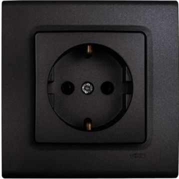 Viko 90444008 Lin Life Gece Siyahı Mek+Kapak Topraklı Priz