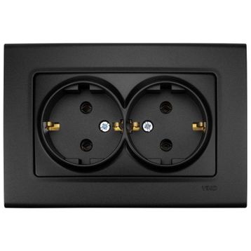 Viko 90444056 Lin Life Gece Siyahı Mek+Kapak 2'li Topraklı Priz