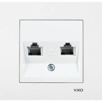 Viko 90967235 Meridian Karre Rj45 Cat5E Rj11 Çerçeve Hariç Düğme Kapak Mekanizmalı Krem Data-Nümeris Telefon Prizi