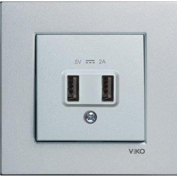 Viko 92605009 Artline Novella Gümüş Usb Şarj Prizi 5V 2A Çerçevesiz Duvar Anahtarı