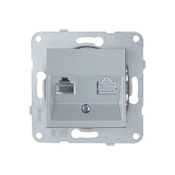 Viko 92605032 Gümüş Novella Nümeris RJ11 Telefon Priz Kapağı