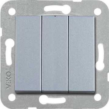 Viko 92605068 Artline Novella Gümüş Üçlü Çerçevesiz Duvar Anahtarı