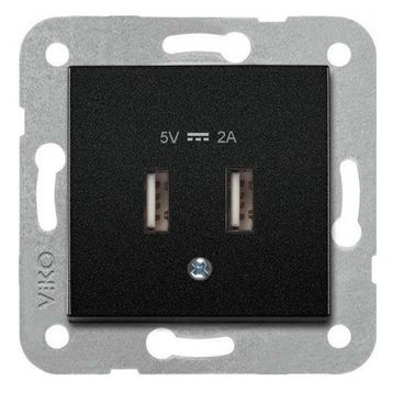 Viko 92605509 Artline Novella Siyah USB Şarj Prizi 5V 2A Çerçevesiz Duvar Anahtarı