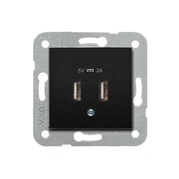 Viko 92605509 Artline Novella Siyah USB Şarj Prizi 5V 2A Çerçevesiz Duvar Anahtarı