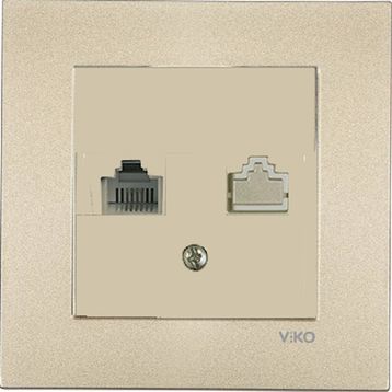 Viko Artline Novella Bronz Tekli Nümeris Cat 3 Çerçeveli Telefon Prizi