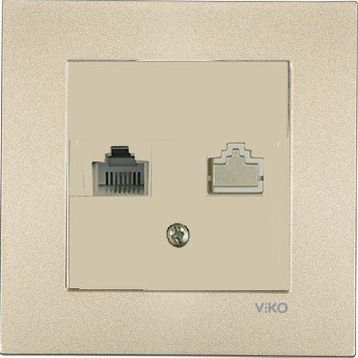 Viko Artline Novella Bronz Tekli Nümeris Cat 3 Çerçeveli Telefon Prizi