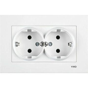 Viko B60054719 Karre Beyaz 2'li Topraklı Priz