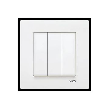 Viko KARRE-023 Çerçevesiz 3'lü Beyaz Anahtar