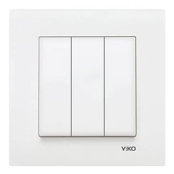 Viko KARRE-023 Çerçevesiz 3'lü Beyaz Anahtar