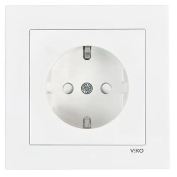 Viko Karre 55 Beyaz Çarpma Karşıtı C1 Mekanizma Topraklı Priz