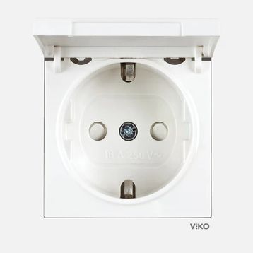 Viko Karre 55 Beyaz Kapaklı Topraklı Çocuk Koruma C1 Mekanizma 5 Adet Priz