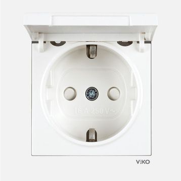 Viko Karre 55 Beyaz Kapaklı Topraklı Çocuk Koruma C1 Mekanizma 5 Adet Priz