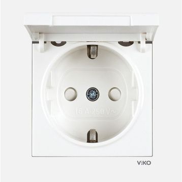 Viko Karre 55 Beyaz Kapaklı Topraklı Çocuk Koruma C1 Mekanizma 5 Adet Priz