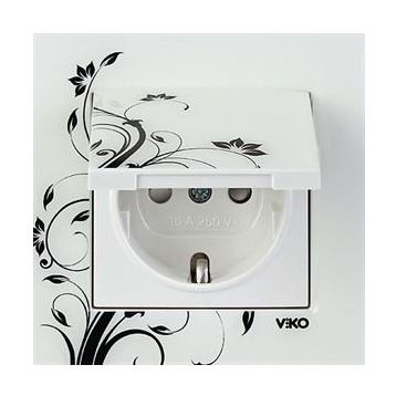 Viko Karre Çiçek Topraklı Priz