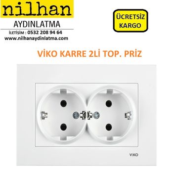 Viko Karre İkili Topraklı Priz + Çerçeve
