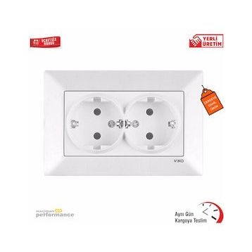 Viko Karre İkili Topraklı Priz + Çerçeve