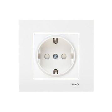 Viko Karre Topraklı Çerçeve Beyaz 12 Adet Çocuk Korumalı Priz
