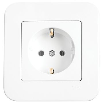 Viko Mek+Düğ/Kap. Çerçeve Hariç Rollina / Linnera Beyaz Topraklı Priz