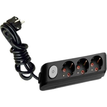 Viko Multi-Led 3 m Kablolu Siyah 3'lü Priz