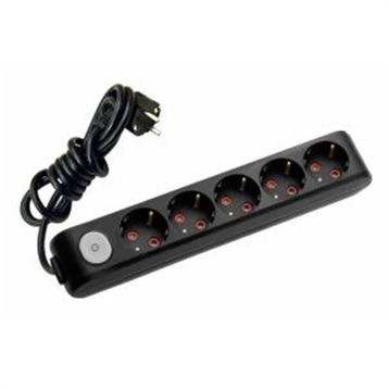 Viko Multi Let Anahtarlı Topraklı Siyah 2 m 5'li Priz