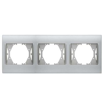 Viko Panasonic 3'lü Thea Blu Chrome Matt Beyaz Çerçeve
