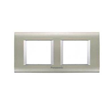 Viko Panasonic Thea 2x2M Sistema Inox Matt Metalik Beyaz Çerçeve