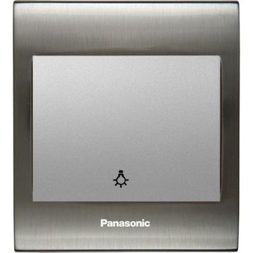 Viko Panasonic Thea Blu Light Inox Beyaz Kapak Metalik Anahtar Çerçeve