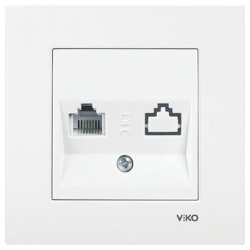 Viko RJ11 Beyaz Numeris Telefon Prizi