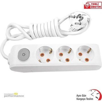 Viko VİKO0104 3 m Multi-Let Üçlü 3 Lü Anahtarlı Topraklı Grup Priz