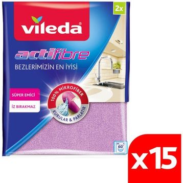 Vileda 15 Paket 2'li Actifiber Mikrofiber Temizlik Bezi